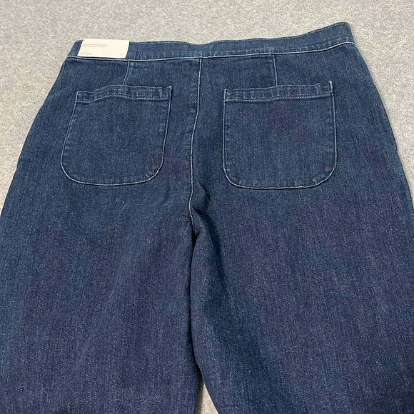 Wide Leg High Rise Jeans Womens Size 12 Coastal Sailor Nautical Ankle - Picture 9 of 12